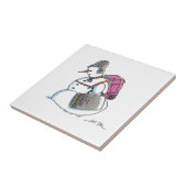 Rucksack Snowman kleine Keramik Kachel (Seite)
