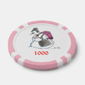 Rucksack Snowman pink 1000 gestreifter Poker-Chip Pokerchips (Einzeln)