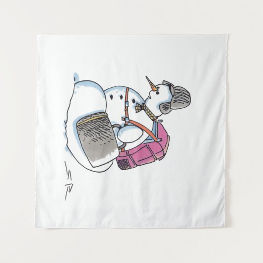 Rucksack Snowman-Wandteppiche Wandteppich (Vorderseite (Horizontal))