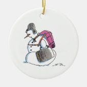 Rucksack Snowman weiße Keramik Weihnachtsschmuck (Vorne)