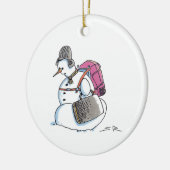 Rucksack Snowman weiße Keramik Weihnachtsschmuck (Links)