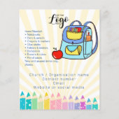 Rucksack-Spendenaktion für die Kirchenschule Flyer (Hinten)