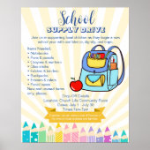 Rucksack-Spendenaktion für die Kirchenschule Poster (Vorne)