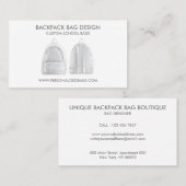 Rucksack-Tasche Visitenkarte (Vorne/Hinten)