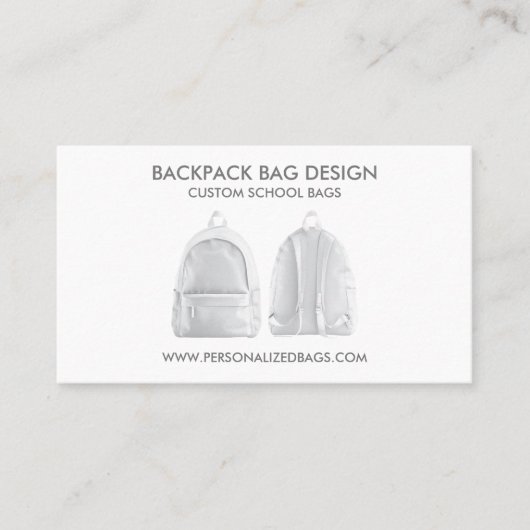 Rucksack-Tasche Visitenkarte (Vorderseite)