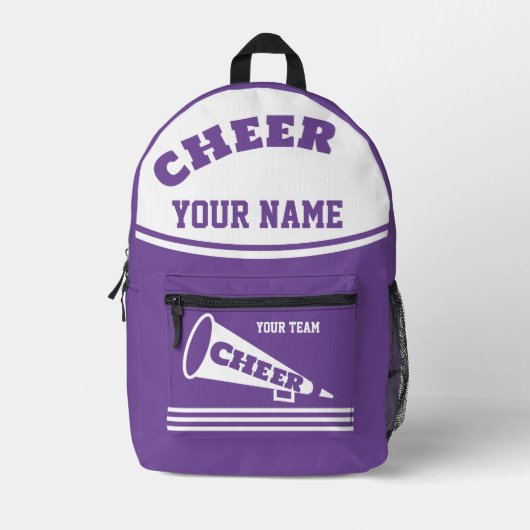 Rucksack-Team Cheerleader Personalisierte Purpur Bedruckter Rucksack (Vorderseite)