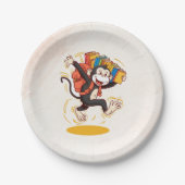 Rucksack und Buchspass für den Cartoon der Affen Pappteller (Vorderseite)