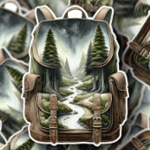 Rucksack Wald Wasserfall Vinyl Aufkleber | Dekor