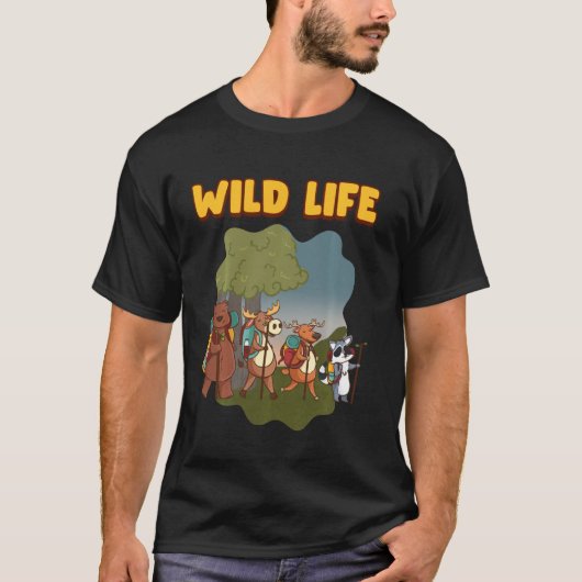 Rucksack Wildlife Shirt Deer Moose Raccoon Bear Hi (Vorderseite)