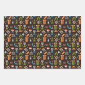 Rucksack-Zelt-Bushcraft-Camping-Muster 2 Geschenkpapier Set (Vorderseite 3)