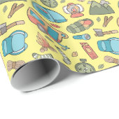 Rucksack-Zelt-Bushcraft-Camping-Muster 3 Geschenkpapier (Rolleneckpunkt)