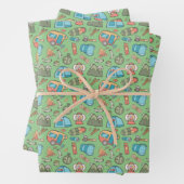 Rucksack-Zelt-Bushcraft-Camping-Muster 3 Geschenkpapier Set (Beispiel)