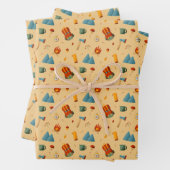 Rucksack-Zelt-Bushcraft-Camping-Muster 4 Geschenkpapier Set (Beispiel)