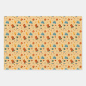 Rucksack-Zelt-Bushcraft-Camping-Muster 4 Geschenkpapier Set (Vorderseite)