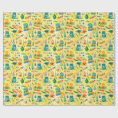 Rucksack-Zelt-Bushcraft-Camping-Muster 5 Geschenkpapier (Flach)