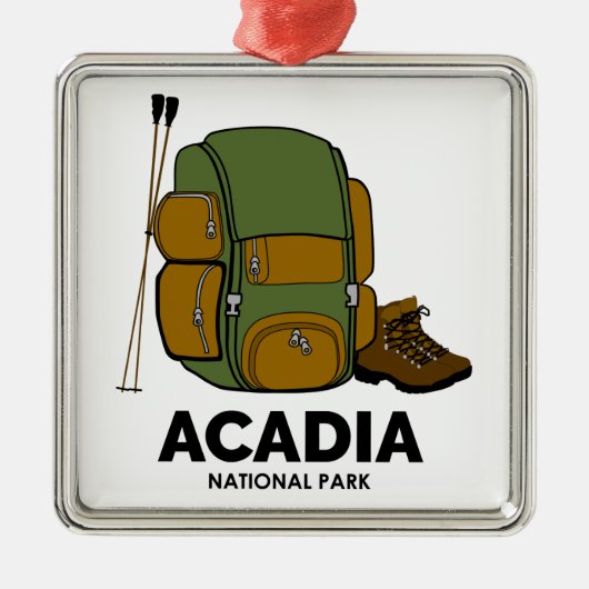 Rucksack zum Acadia Nationalpark Ornament Aus Metall (Vorne)