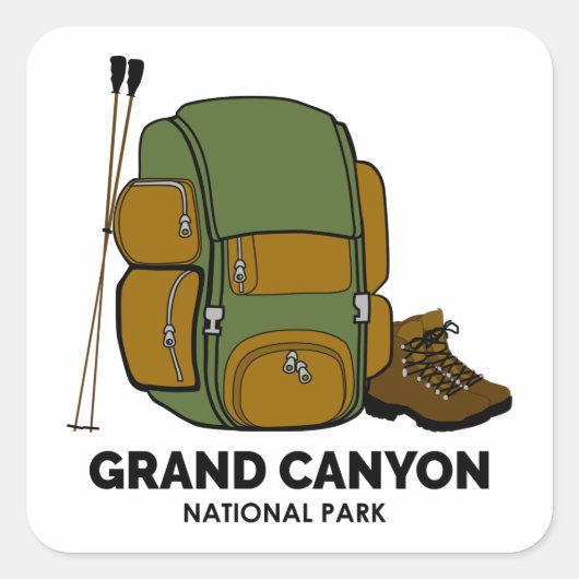 Rucksack zum Grand Canyon Nationalpark Quadratischer Aufkleber (Vorderseite)