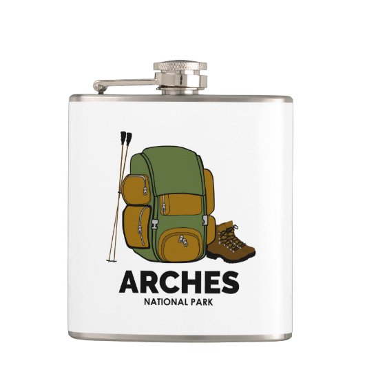 Rucksack zum Nationalpark Arches Flachmann (Vorderseite)