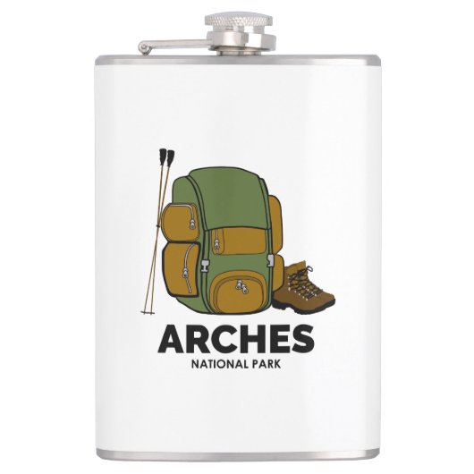 Rucksack zum Nationalpark Arches Flachmann (Vorderseite)