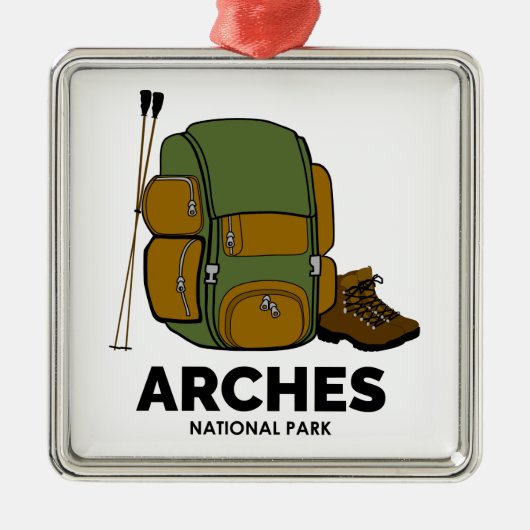 Rucksack zum Nationalpark Arches Ornament Aus Metall (Vorne)