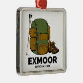 Rucksack zum Nationalpark Exmoor Ornament Aus Metall (Rechts)