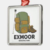 Rucksack zum Nationalpark Exmoor Ornament Aus Metall (Links)