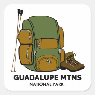 Rucksack zum Nationalpark Guadalupe Quadratischer Aufkleber