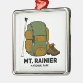 Rucksack zum Rainier Nationalpark Ornament Aus Metall (Links)