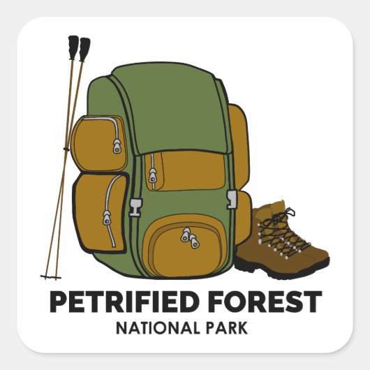 Rucksack zum versteinerten Forest National Park Quadratischer Aufkleber (Vorderseite)