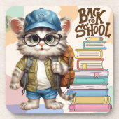 Rucksack zur Schulkatzenrüstung Getränkeuntersetzer (Vorderseite)