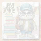 Rucksack zur Schulkatzenrüstung Glasuntersetzer (Rückseite)