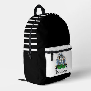 Rucksäcke für Personalisierte Lemuren in Schwarz u