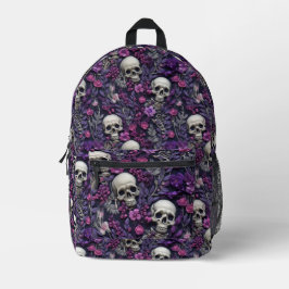 Rucksäcke für Skulls und violette Blumen