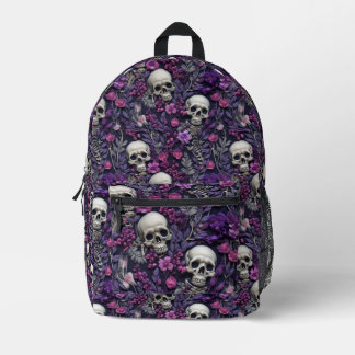 Rucksäcke für Skulls und violette Blumen