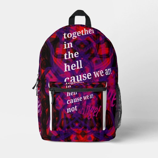Rucksackschule in der Hölle Bedruckter Rucksack (Vorderseite)