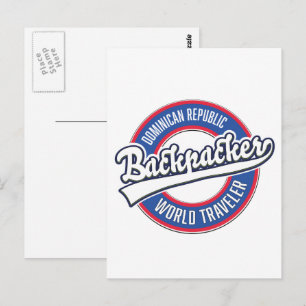 Rucksacktouristen aus der Dominikanischen Republik Postkarte