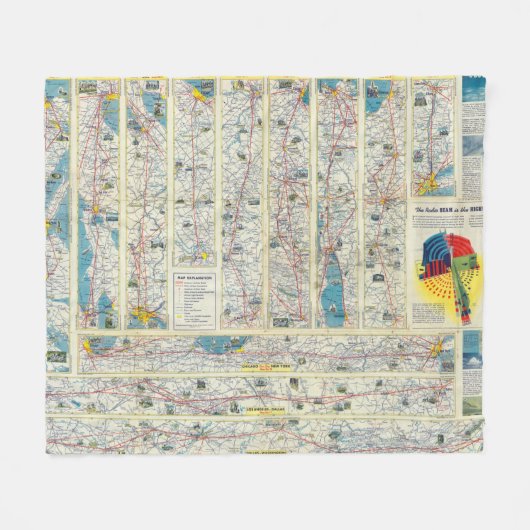 Rückseite-American Airlines-Systemskarte Fleecedecke (Vorderseite (Horizontal))