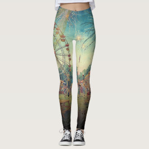 Rückseite County Fair Feuerwerk Vintage Amerikanis Leggings
