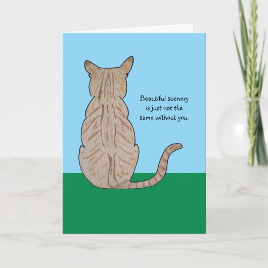 Rückseite der Katze Miss You Card Dankeskarte (Vorderseite)