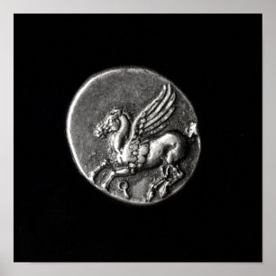 Rückseite der Münze Pegasus darstellend Poster