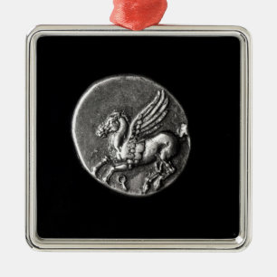 Rückseite der Münze Pegasus darstellend Silbernes Ornament