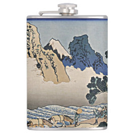 Rückseite des Fuji-Berges vom Minobu-Fluss Hokusai Flachmann