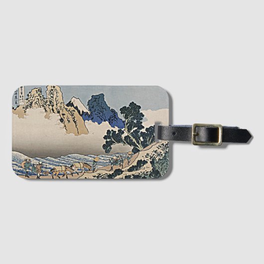 Rückseite des Fuji-Berges vom Minobu-Fluss Hokusai Gepäckanhänger (Vorderseite (Horizontal))