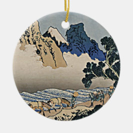 Rückseite des Fuji-Berges vom Minobu-Fluss Hokusai Keramik Ornament