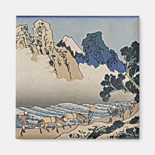 Rückseite des Fuji-Berges vom Minobu-Fluss Hokusai Magnet