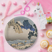 Rückseite des Fuji-Berges vom Minobu-Fluss Hokusai Pappteller (Party)