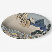 Rückseite des Fuji-Berges vom Minobu-Fluss Hokusai Pappteller (Schrägansicht)