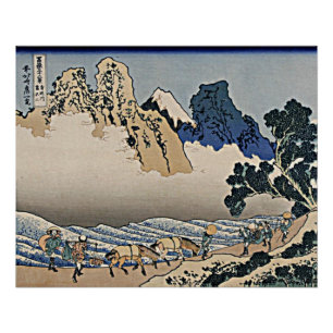 Rückseite des Fuji-Berges vom Minobu-Fluss Hokusai Poster