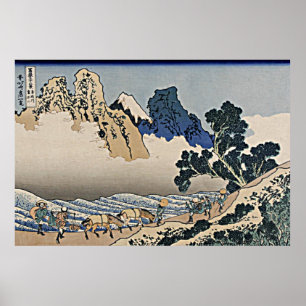 Rückseite des Fuji-Berges vom Minobu-Fluss Hokusai Poster