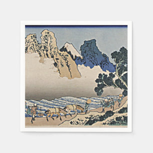 Rückseite des Fuji-Berges vom Minobu-Fluss Hokusai Serviette